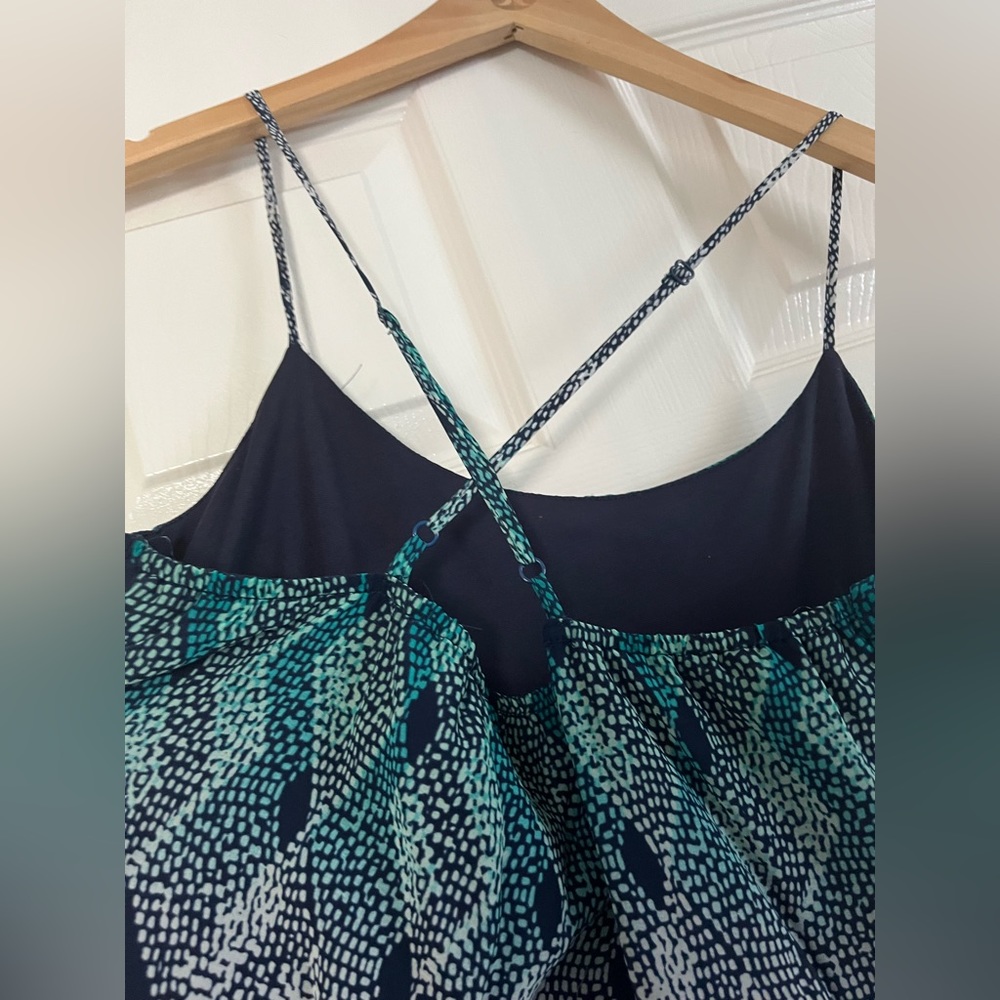 Blue, Teal, and White maxi dress